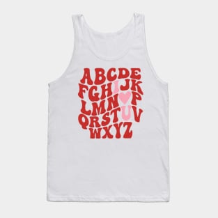 Retro Valentine Alphabet I Love You Tank Top